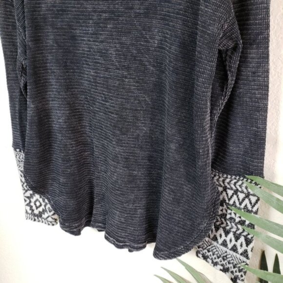American Able Boho Chic Long Sleeve Knit Ethnic Cuff Thermal Top size M Western - Picture 10 of 14